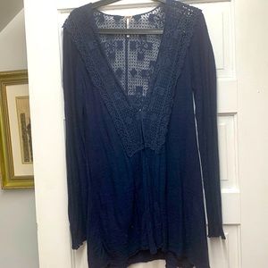 free people laced cardigan